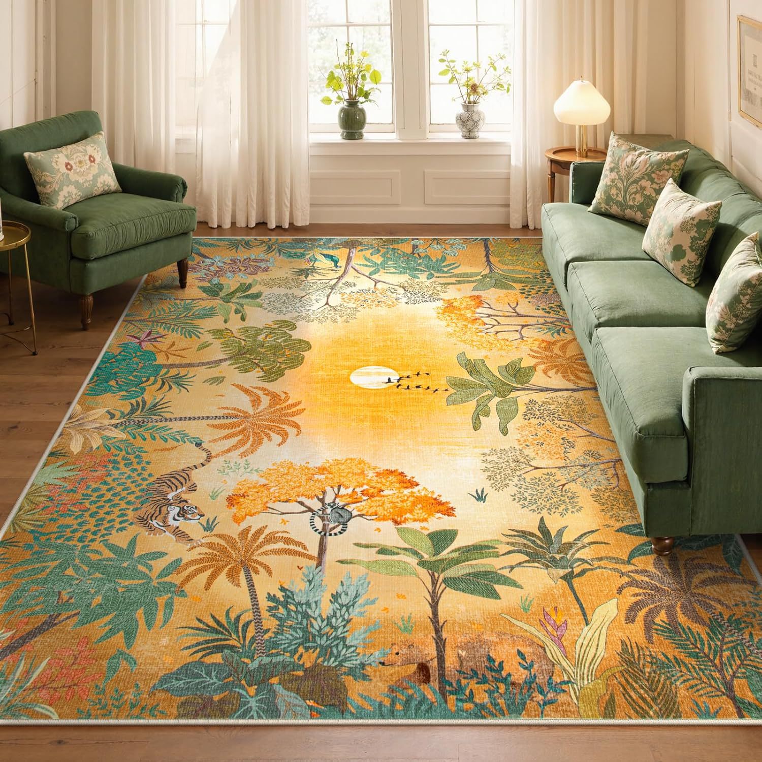 comfortable carpet made of faux fur for living room