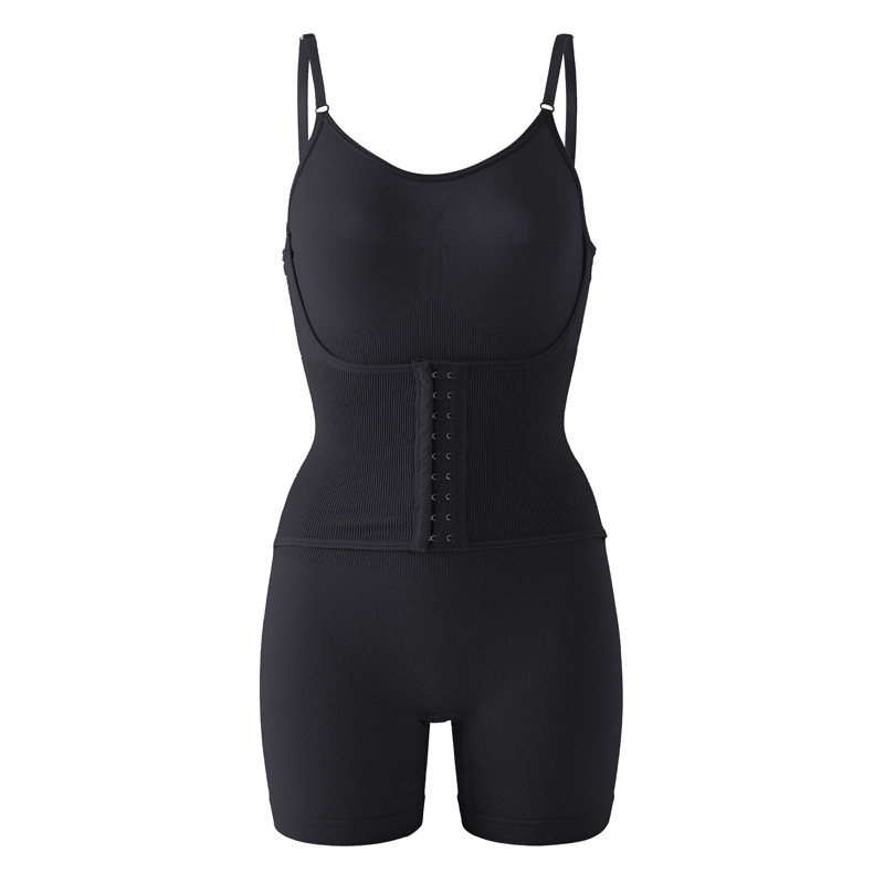 Bodysuit voor dames in grote maten met buikcontrole, tailleversmallend effect, knoopsluiting, shapewear, platte pijpen, jarretelgordel, ademend en vochtregulerend._voghion.com