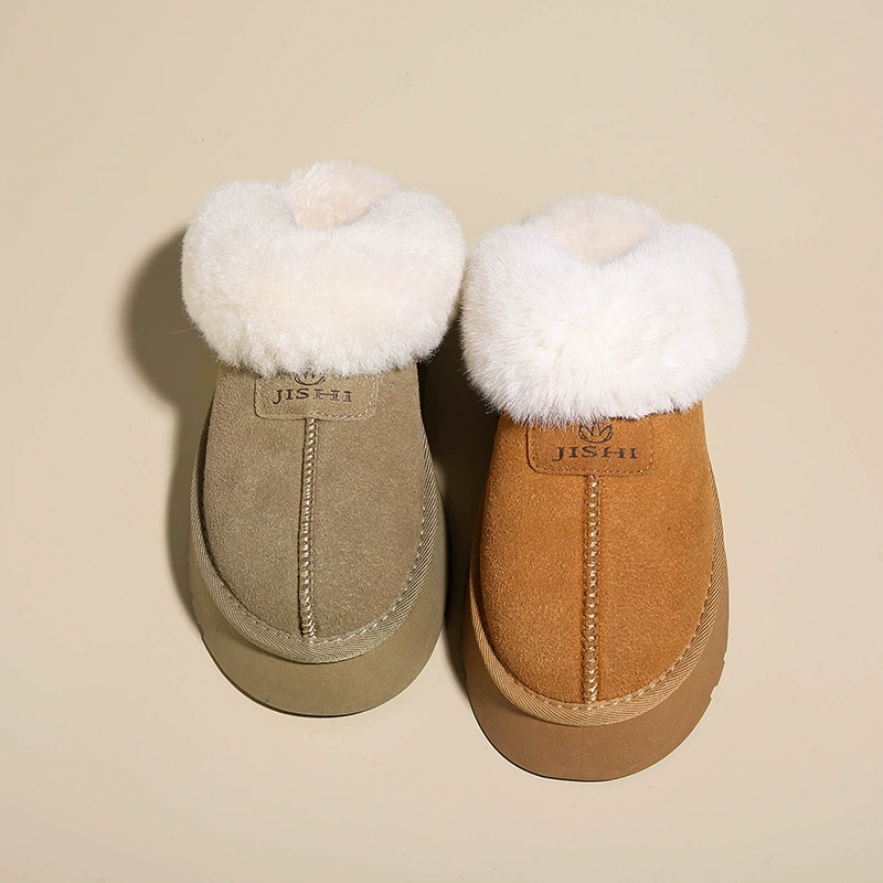 Platform Winter Boots for Teenagers, Suede Upper with Faux Fur Lining, Comfortable Leisure
