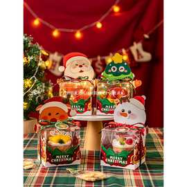 圣诞蛋糕盒子草莓苹果甜品杯子打包盒3寸4寸小西点烘焙透明包装盒