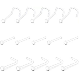 Cross-Border Wholesale Acrylic Uv Transparent Soft Rod Round Cake Straight Rod L Rod Curved Rod Body Piercing Jewelry Nose Nail