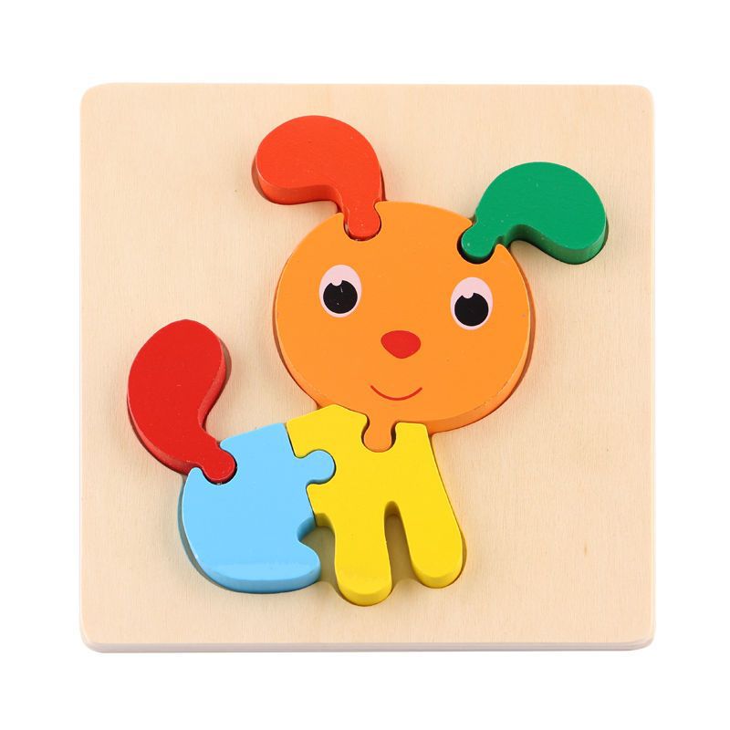 Rompecabezas para niños desarrollo de inteligencia educación temprana 3D de madera tridimensional bebé 1-2 años medio niños y niñas 6 juguetes educativos