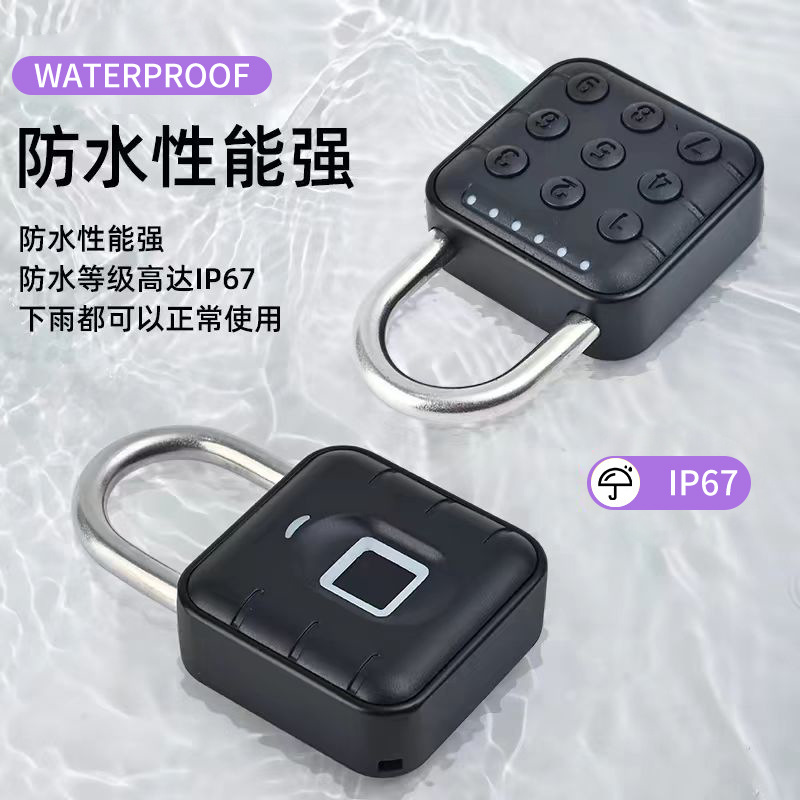 candado de huellas digitales inteligente cabeza de candado electrónico inteligente al aire libre candado de puerta antirrobo armario de cifrado