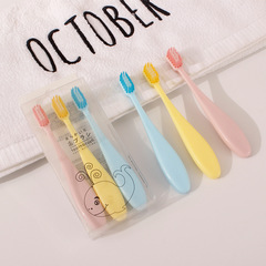 Macaron toothbrush children's chubby toothbrush 3-pack Japanese style baby fat handle small head soft bristle toothbrush wholesale