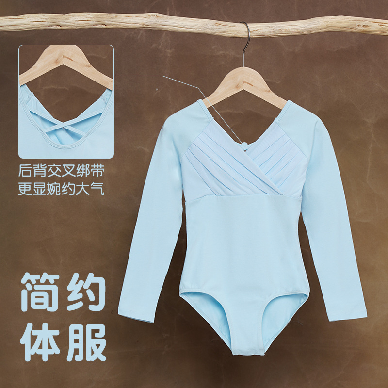 Ropa de baile para niños, primavera y otoño, temperamento de manga larga, ropa de entrenamiento para niñas, danza china, ballet, ropa de gimnasia, ropa de baile