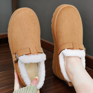 Women's Cotton Shoes New Winter Plush Thickened Cotton Boots Women's Cross-Border Slip-On Thick-Soled Versatile Snow Boots Dropshipping