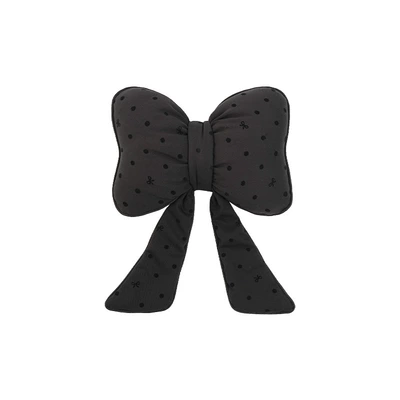 Car Cushion, Girls Car Decoration – Waist support - polka-dot-bow-ribbon-headrest-black