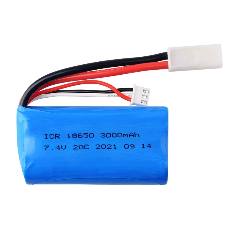 无人机遥控玩具车双马电池T头18650航模锂电池7.4V3000mAh20C