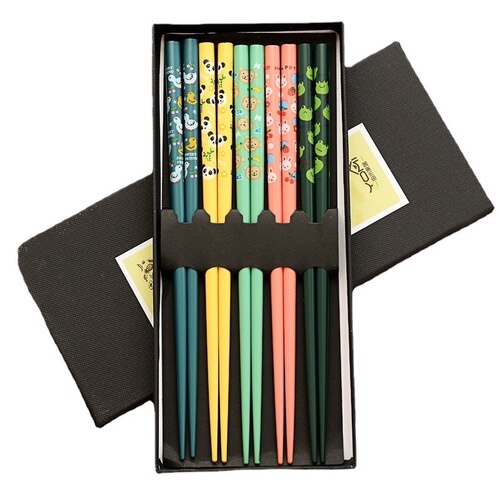 Home Bamboo Chopsticks Gift Box Portable Tableware Set 5 Pairs Japanese Style Home Japanese Style Bamboo Chopsticks Bamboo Chopsticks Wholesale
