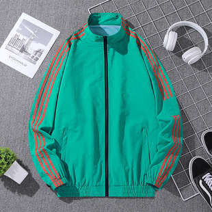 Spring and Autumn New Korean Style Men's Thin Jacket Sports Windbreaker Trendy Stand Collar Jacket Coat Dropshipping