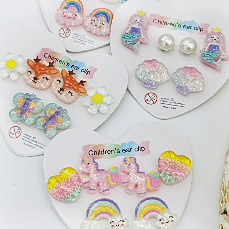 Охваты для ушей (детские) милый мультфильм без piercing, набор из 5 цветовых вариантов, легкий
