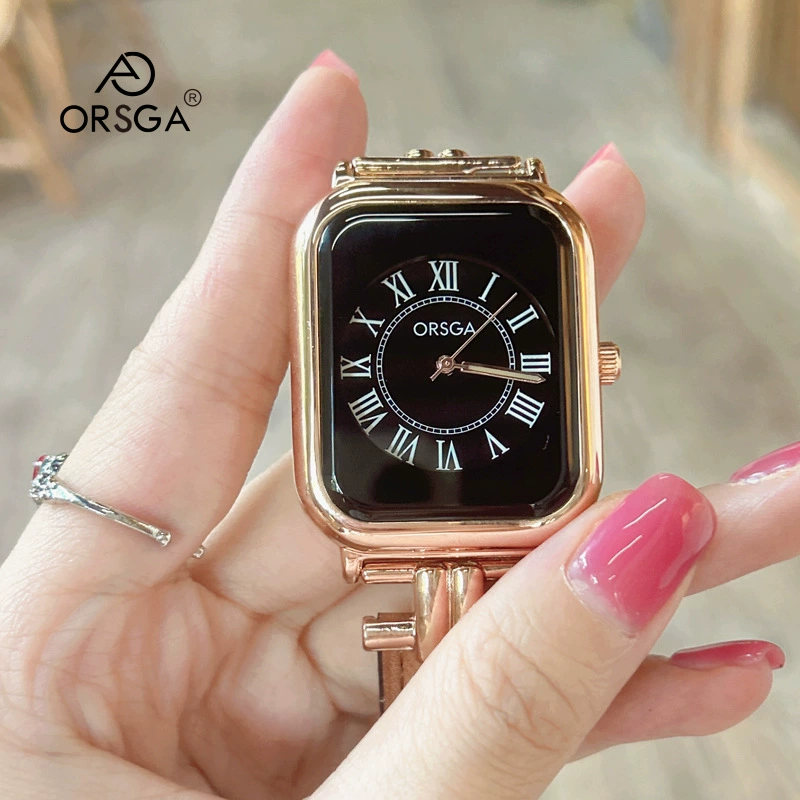 ORSGA Квадратные швейцарские часы, циферблат, кварцевый ремешок для досуга любимого, маленький циферблат, (торговля через границу)