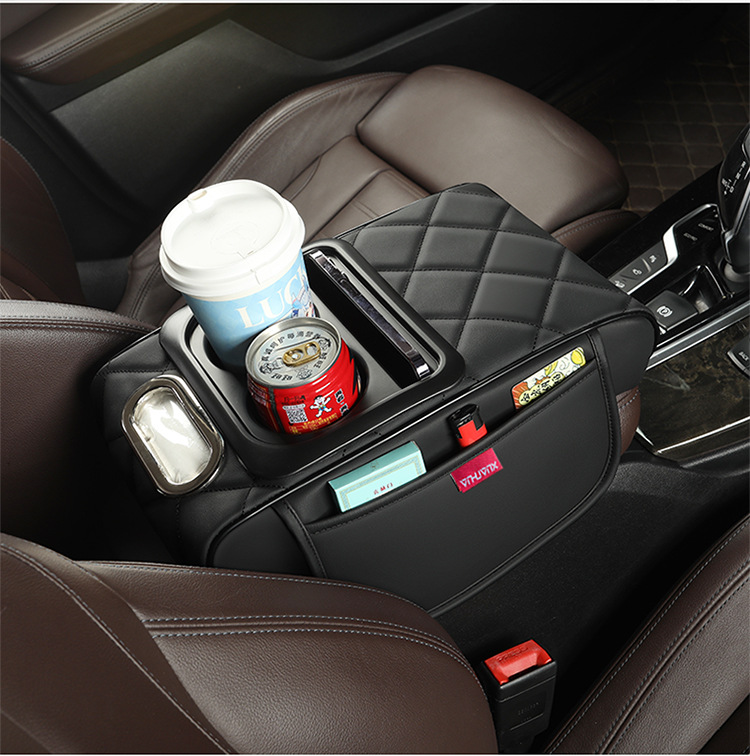 Car storage armrest box pad in stock, universal cup holder storage box, multifunctional four-in-one armrest heightening pad