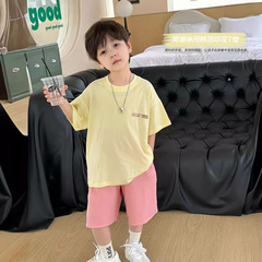 兒童印花T恤男童2024新款簡潮短袖中小童韓版薄款百搭童裝寶寶T恤