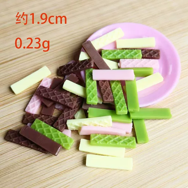 Mini pvc Artificial Food Wafer Bar Model diy Cream Glue Handmade Material Package Biscuits Food and Play Accessories