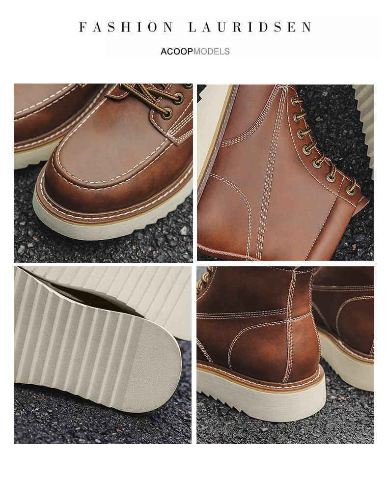 Martin – bottes montantes de moto pour hommes, tendance, décontractées, en velours, polyvalentes, combinaison de travail, 2024 coton, hiver 9055_voghion.com