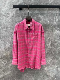 Niche New Women's Commuter All-match Destruction Sense Rave Design Plaid Shirt Retro Fashionable Lazy Style