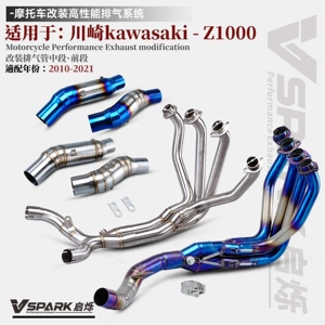 Kawasaki Z1000 üçün 51mm titan ərintisi orta və ön səsboğucu hissəsi, zərərsiz modifikasiya