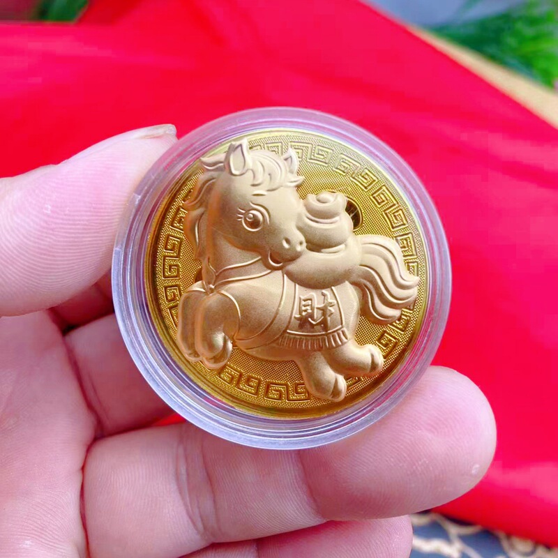 2026马年新春贺岁金箔金币生肖马纪念币百元红包开门红会销送礼品|undefined