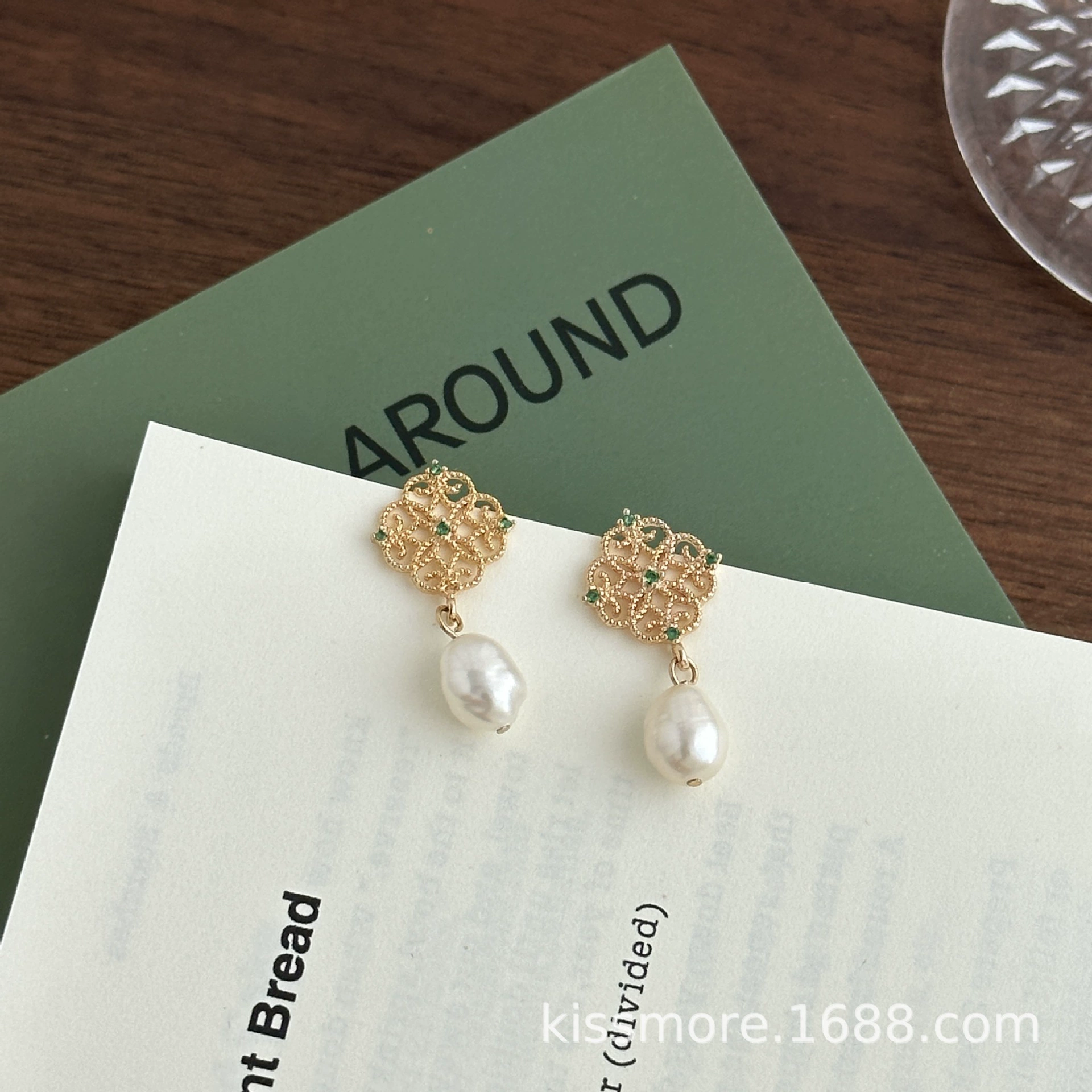 Retro earrings from pearl, light luxury style, high-quality style, Chinese style