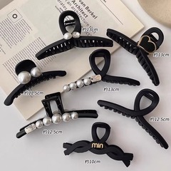 ハイエンドつや消し黒グリッパー大 13 センチメートルヘアピンヘアアクセサリー卸売ジュエリー帽子グリッパーシンプルなサメクリップ