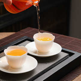 羊脂玉瓷功夫茶杯主人杯德化白瓷品茗杯小杯子影青茶具茶盏喝茶杯