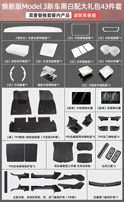 Anti-slip mat Updated Version of Model 3/Y Wireless - suitable-for-43-piece-set-refreshed-version-3-new-car-black-white-top-tier-gift-package