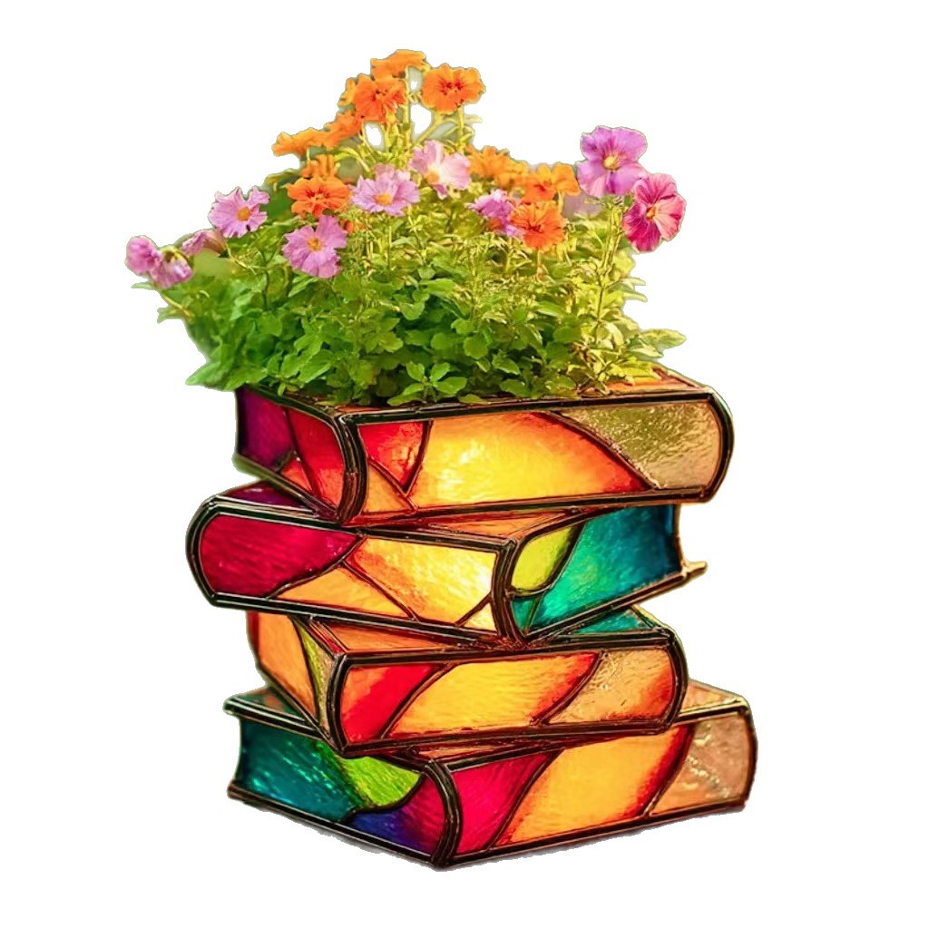  Creative Book Flower Pot Decorations Garden Courtyard Unique Home Decoration Resin Crafts Ornaments Gifts