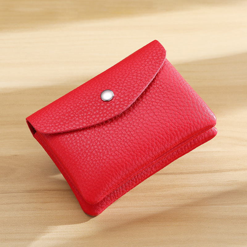 Monedero de cuero suave simple para mujeres, bolso de tarjetas multifuncional para mujeres, gran capacidad para colocar joyerías pequeñas, monedas, bolso de cuero suave