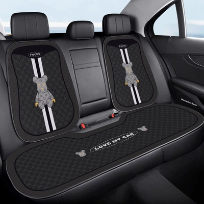 Car Seat Cushion, Universal Seat Seat cushion, seat cover - e0536i-bao-bao-bear-black-rear-three-piece-set-velvet-pad-a03-code