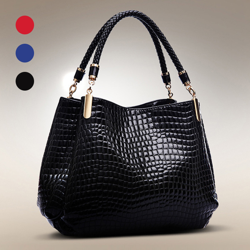 Women's Bag New Arrival Crocodile Handheld Mature Elegant Women's Bag European and American Handbag European and American Fan Middle-aged Women's Shoulder Bag