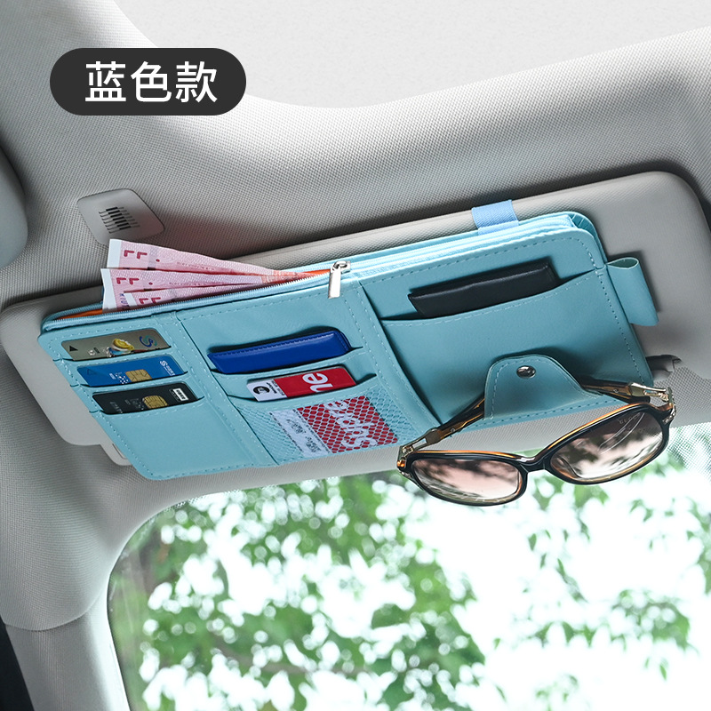 Bolsa de almacenamiento de visera de coche multifuncional titular de la tarjeta clip de gafas de coche Tarjeta de coche Bill Licencia de Conducir clip de almacenamiento