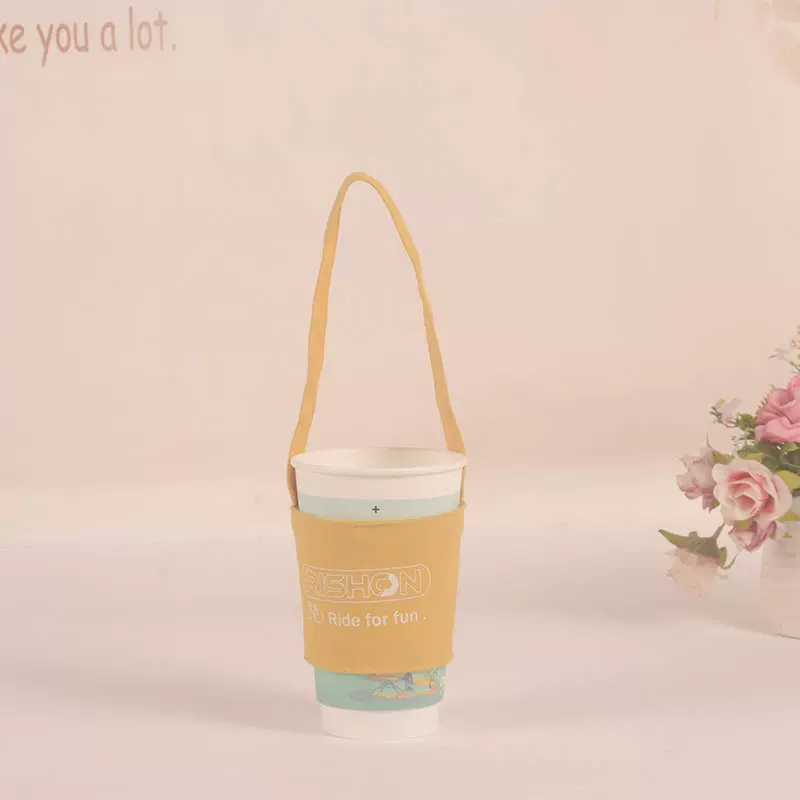 定制奶茶杯套外卖饮料棉布袋便携手摇饮品帆布袋可定创意手提卡通