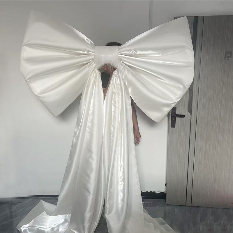 户外草坪婚庆蝴蝶结婚礼背景粉白色蝴蝶结布置婚房订婚宴装饰|undefined