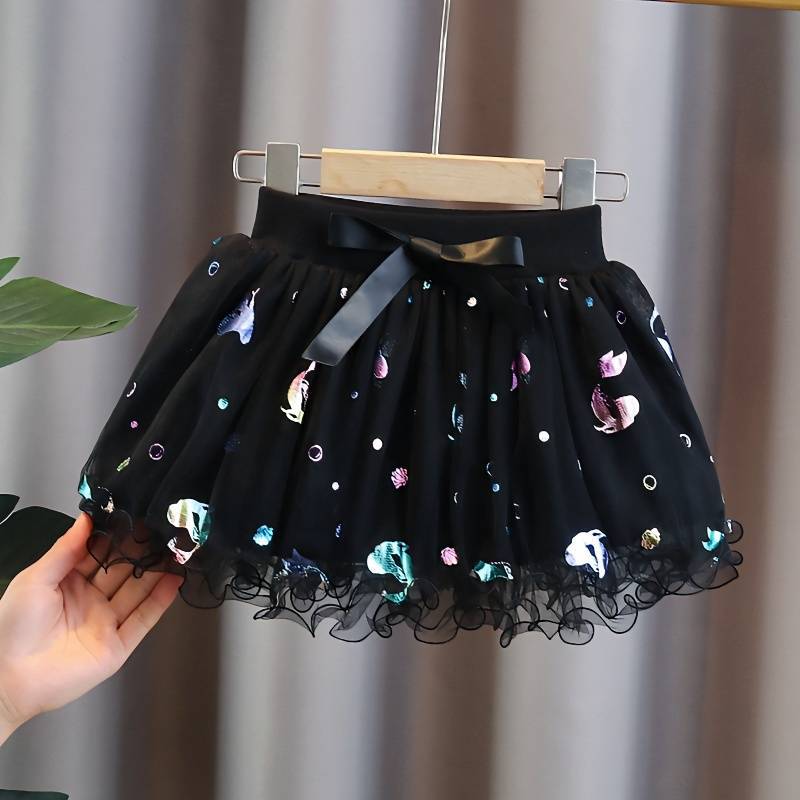 Girl's Skirt Veil Skirt 2025 Summer New Children's Princess Skirt Ponce Skirt Girl's All-match Western Style Short Skirt