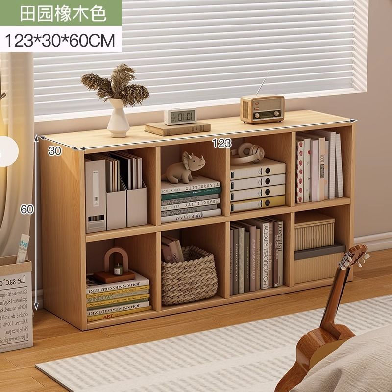 Estantería de piso a techo, gabinete de ocho cuadrículas, hogar simple, sala de estar para niños, estantería pequeña de varios pisos contra la pared, estante de almacenamiento de libros