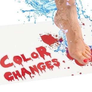 Color Changing board turns red under water Foot mat bloody bath mat colorful bathroom mat scary bloody footprints Palm 160g