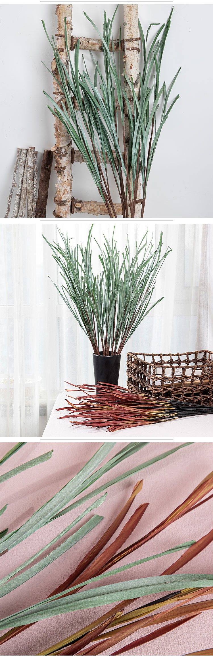 Artificial Reed Grass Bouquet For Home Wedding Decoration_voghion.com
