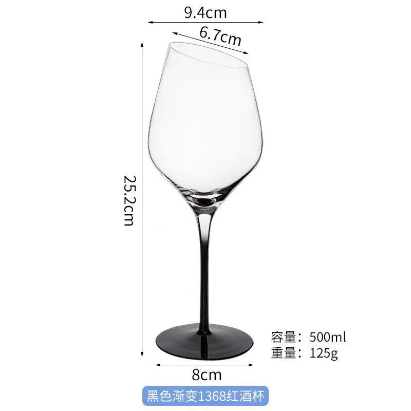 Taza de vino tinto casera taza de pie alto taza de vino blanco de champagne