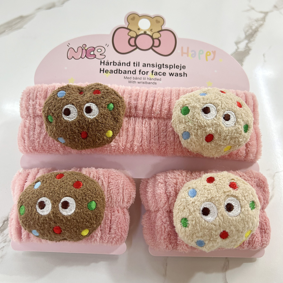 Banda de cabello de moda con tarjeta de papel dulce decoración de animales pequeños de peluche de lavado banda de cabello de dibujos animados correa de muñeca tridimensional