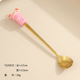 Pink ice cream gold spoon
