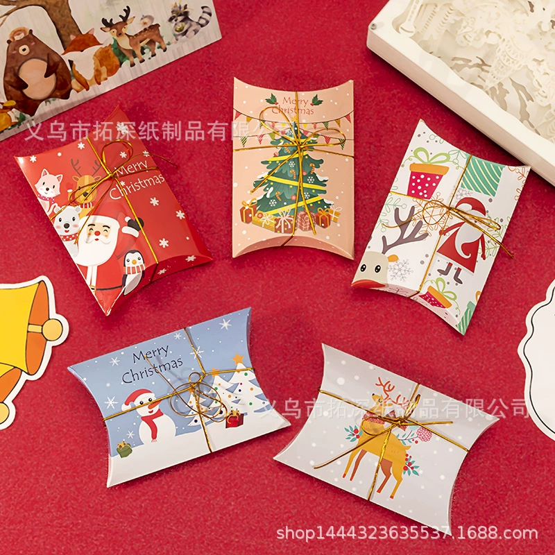 Рождественская коробка конфет Внешняя торговля коробка конфет коробка печенья Подарочная коробка закуски Подушка Коробка Санта-Клаус снеговик