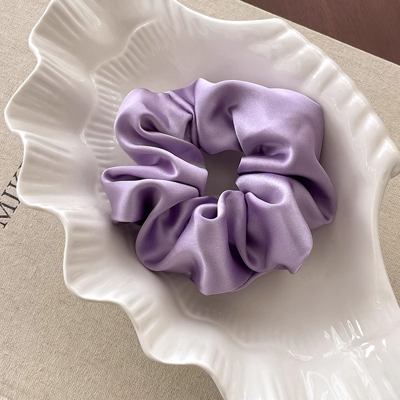 Anillo de pelo de cerdo coreano de seda satén de color sólido de alta calidad de la cabeza de la cuerda de cabello de flores de estilo francés de cola de caballo correa de cabello para mujeres