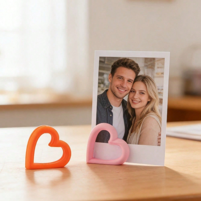 Cross-Border 3D Printed Crafts Heart-Shaped Decorative Ring Buckle Heart-Shaped Decoration Polaroid Photo Home Bedroom Photo Stand Cross-Border 3D Printed Crafts Heart-Shaped Decorative Ring Buckle Heart-Shaped Decoration Polaroid Photo Home Bedroom Photo Stand