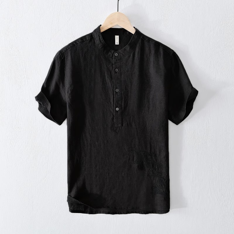 Men's Oversized Casual Shirt Breathable Modal Blend Minimalist_voghion.com
