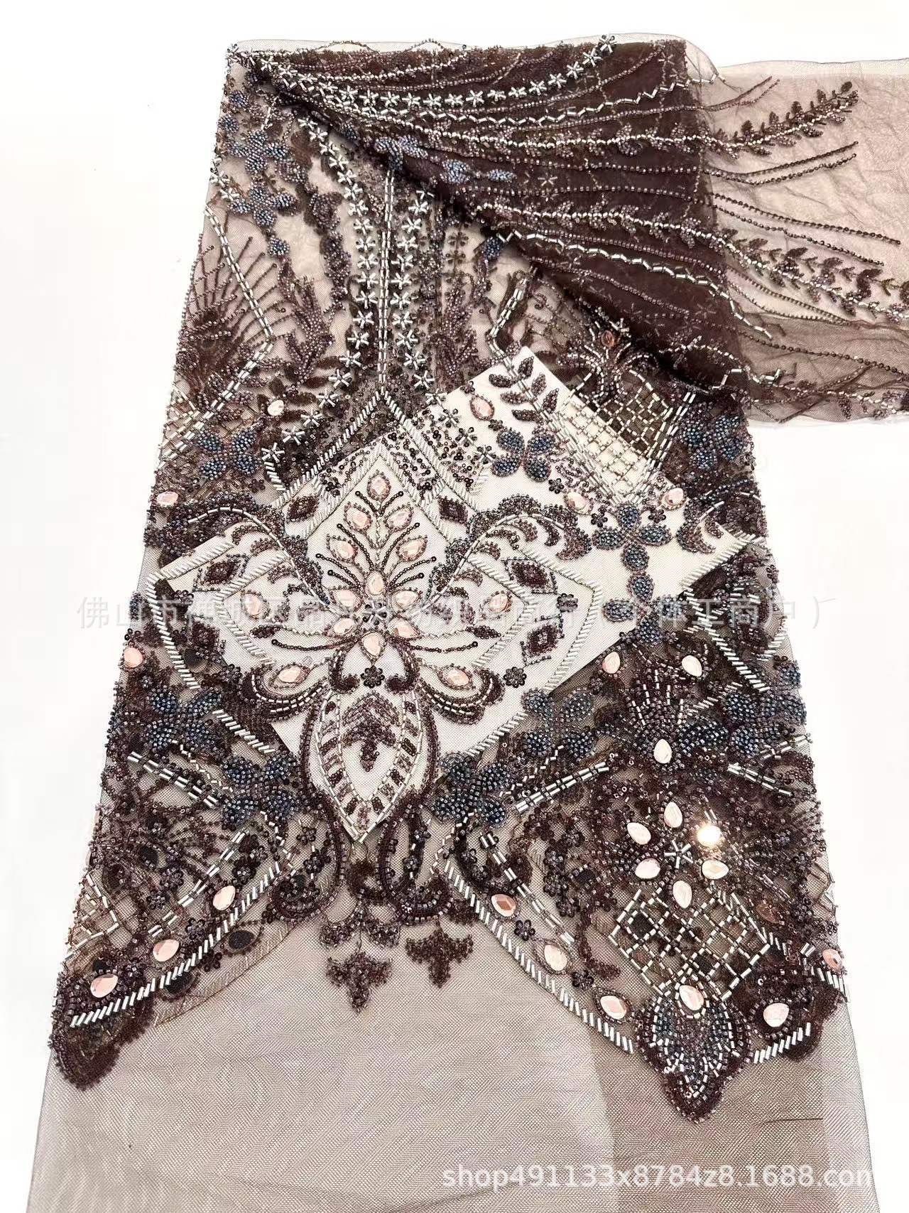 Alta sensibilidad brillante vestido de boda vestido de moda cena falda de pescado vestido tela bordada al por mayor transfronteriza