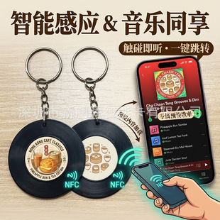 NFC 迷你黑胶唱片钥匙扣