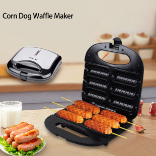 Corn hot dog sausage machine double sided heating 750W hot dog machine mini waffle machine breakfast machine