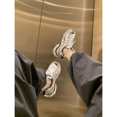 Premium Calfskin Grape Mother Thick-Heeled Laced Casual Height Increasing Sports Lightweight Fashion Vlogger Heavy Industry Dad Shoes for Women, Very Popular