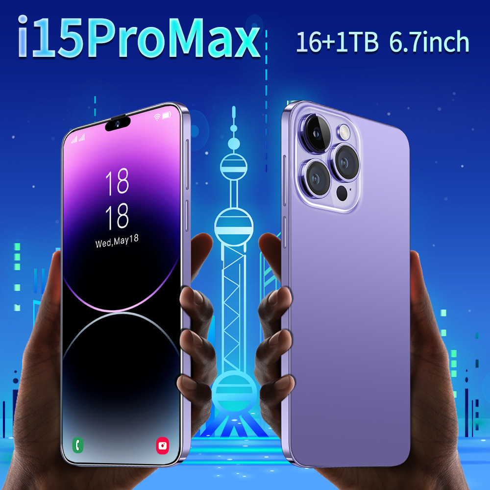 新款跨境手机i15 Pro Max6.7寸屏16+1TB外贸现货安卓智能手机批发